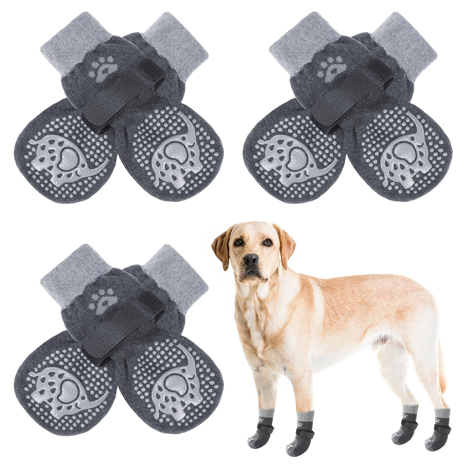 Exceptional SCENE 6Pcs Anti-Slip Dog Socks for All Sizes – Traction Paw Protection Easy Fit High-Grade