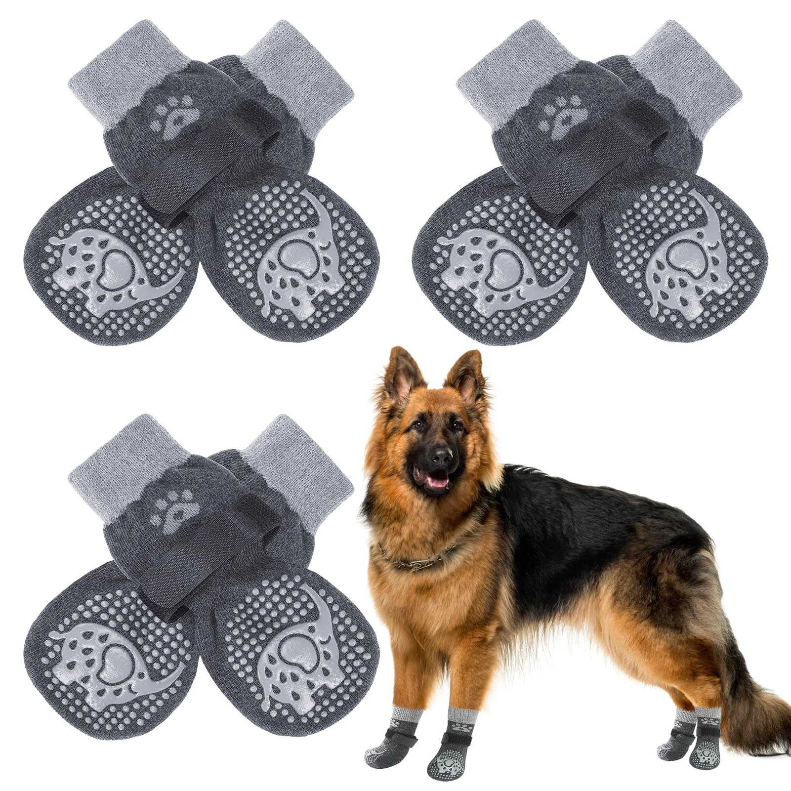 Outstanding SCENE 6Pcs Anti-Slip Dog Socks – Traction Paw Protection for Floors Artisan