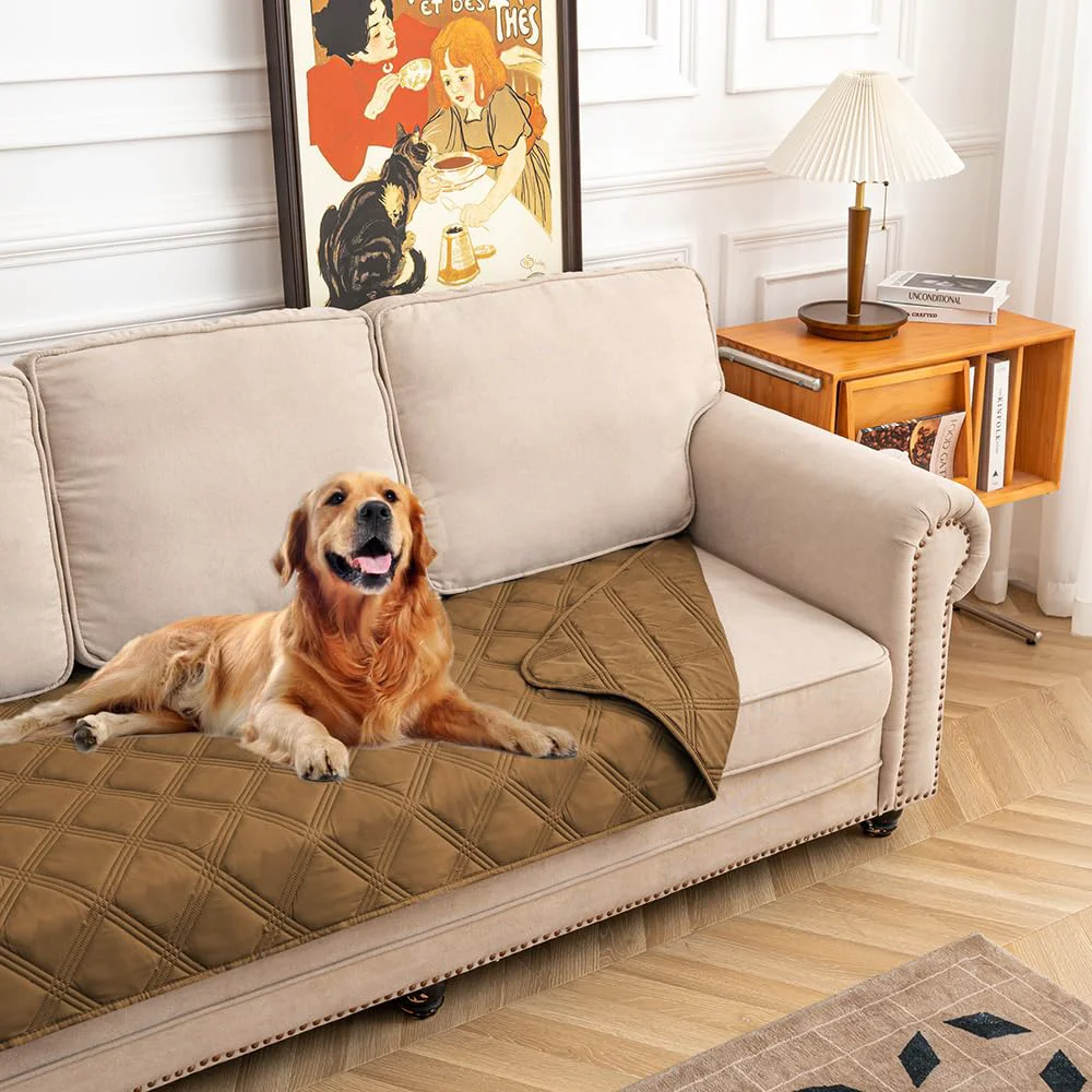 Next-Generation Fuguitex Waterproof Reversible Dog Blanket for Small Dogs – Leakproof Washable 30x90 Brown Eco-Friendly
