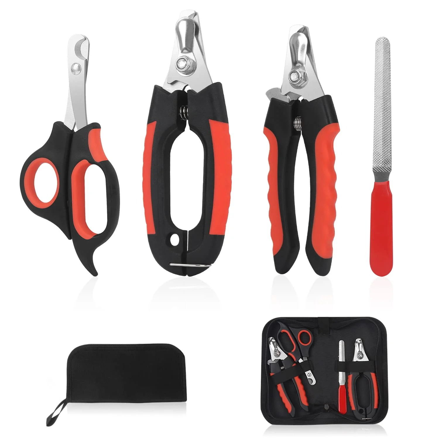Next-Generation Bretheil Dog Nail Clippers Trimmer Set – Safety Guard Stainless Steel Blades Non-Slip Handles Reusable
