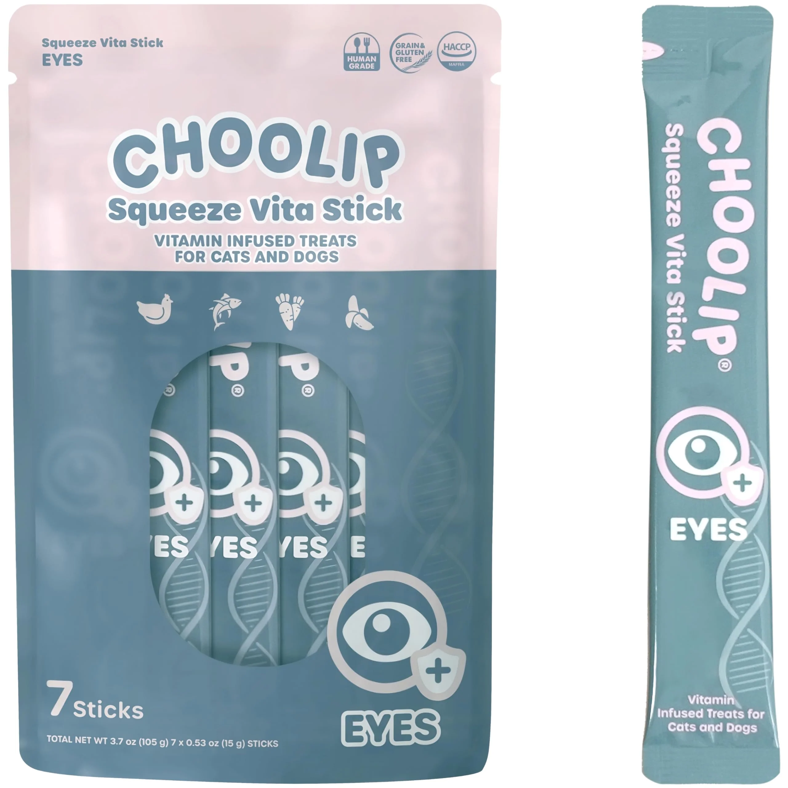 Lightweight Choolip Squeeze Vita Stick – Vet-Formulated Eye Support Treats for Cats Dogs Enhanced