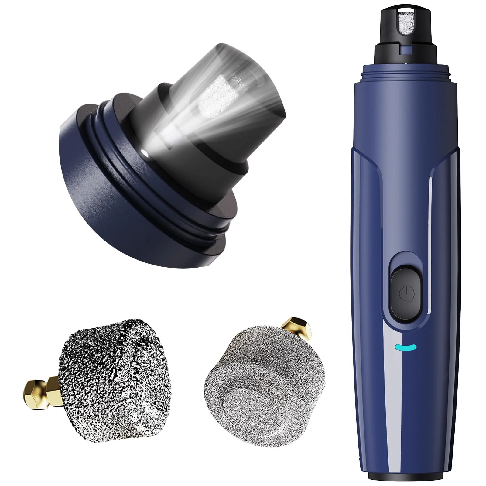 Superior Bonve Pet Nail Grinder for Dogs - Electric Trimmer with 2 LED Lights 2 Speeds USB Rechargeable Prestigious