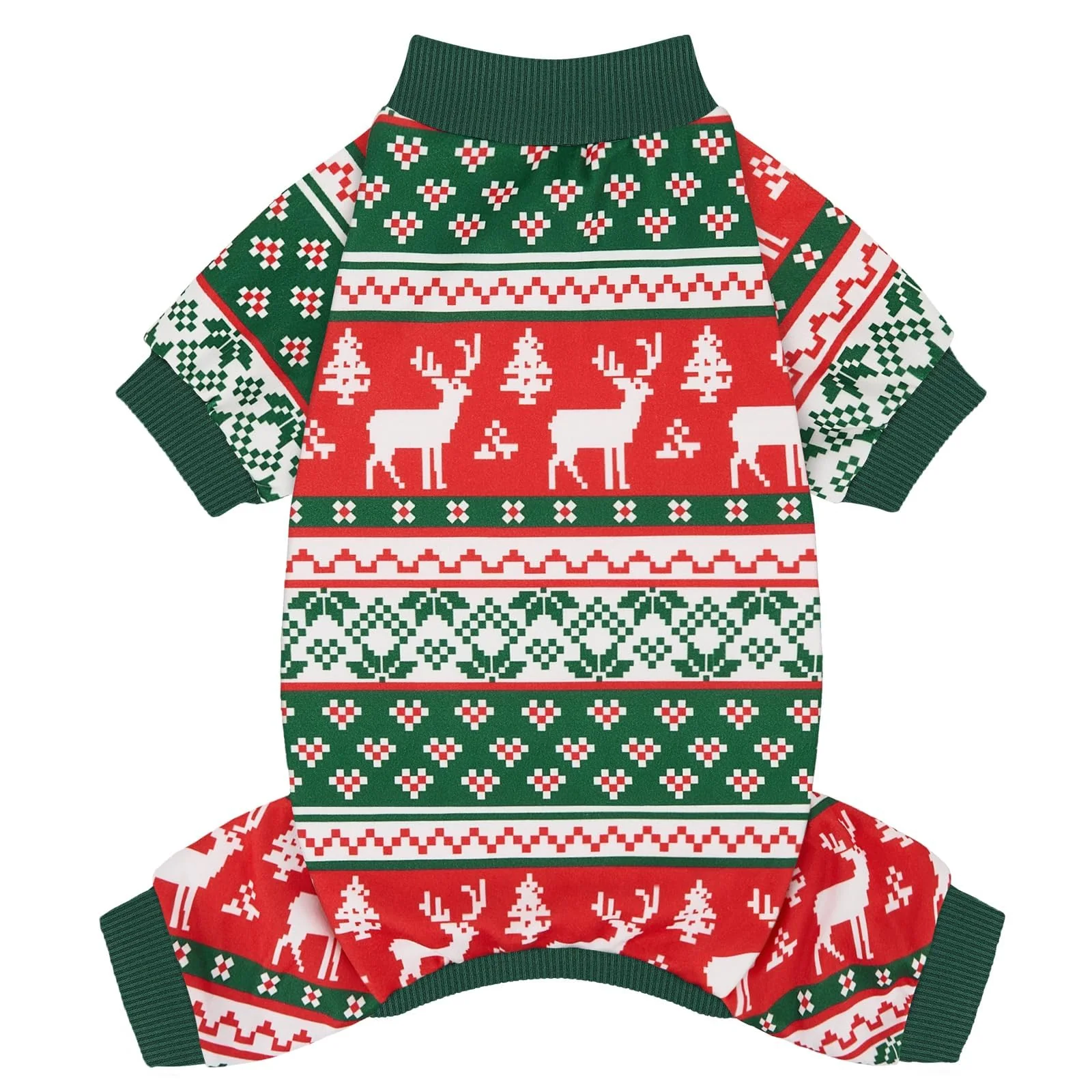 Convenient XPUDAC Dog Christmas Pajamas – Stretchy Winter Onesie for Small to 2XL Dogs Red Green Efficient
