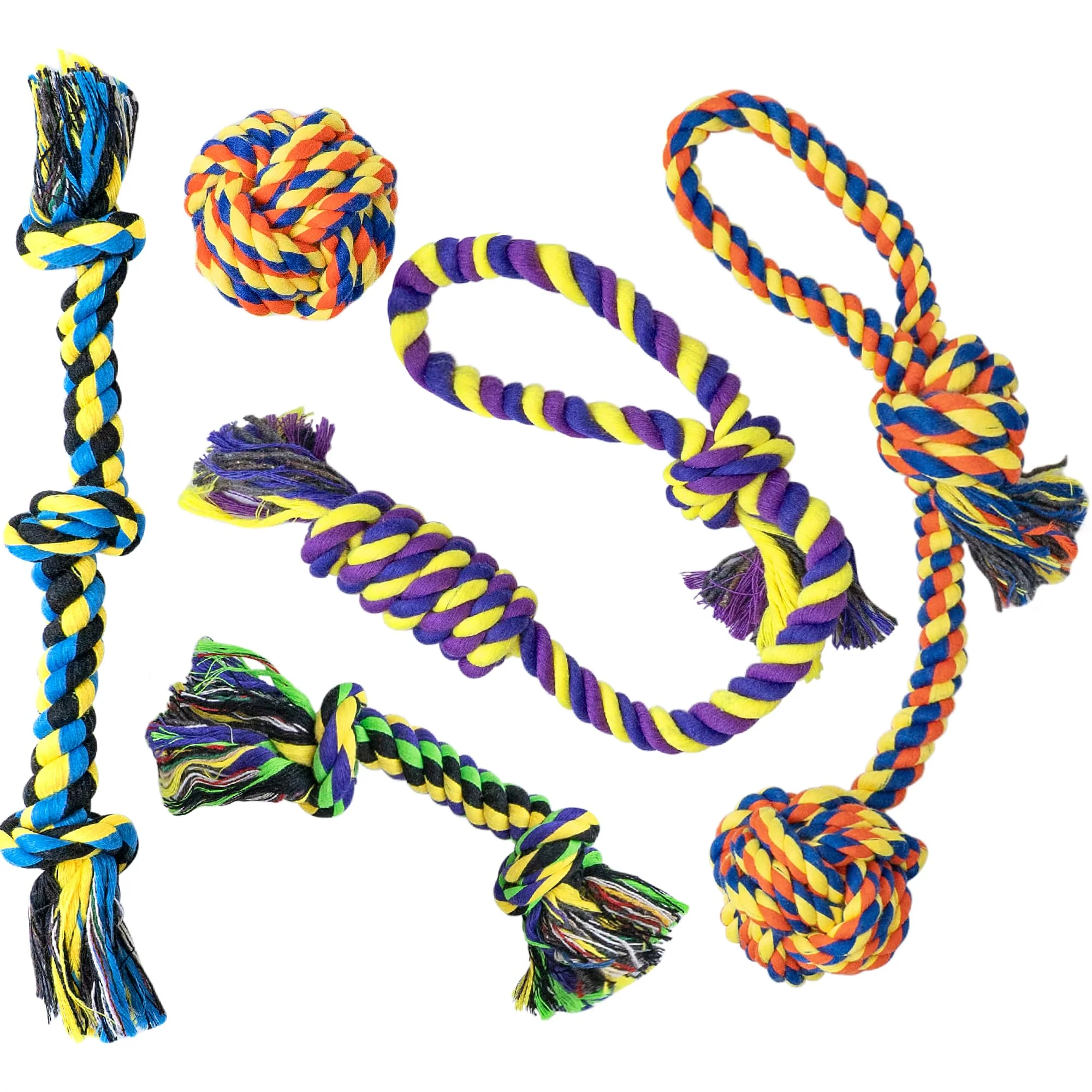Smart SHARLOVY 5-Pack Puppy Teething Toys for Small Dogs Durable Cotton Rope Chew Toys Comfortable