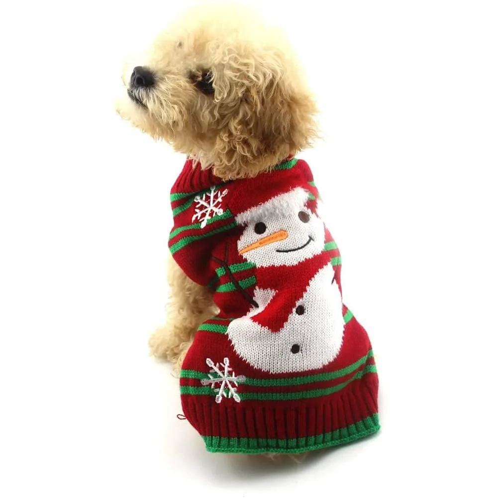 Artisan NACOCO Dog Snow Sweater – Thick Snowman Xmas Holiday Knit for Small Dogs Cats XXL Modern