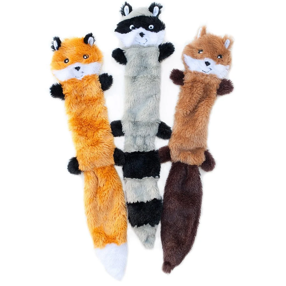Efficient ZippyPaws Skinny Peltz No-Stuffing Toy Pack for Medium Large Dogs – 18in Squeaky Plush Sophisticated
