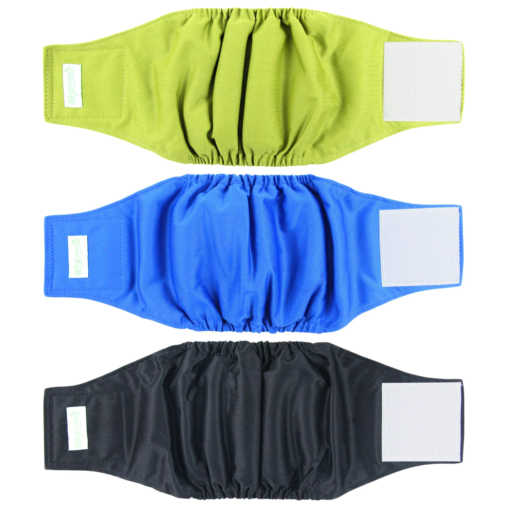 Soft Wegreeco Washable Male Dog Belly Wraps - Pack of 3 Black Blue Olive - Small Exclusive