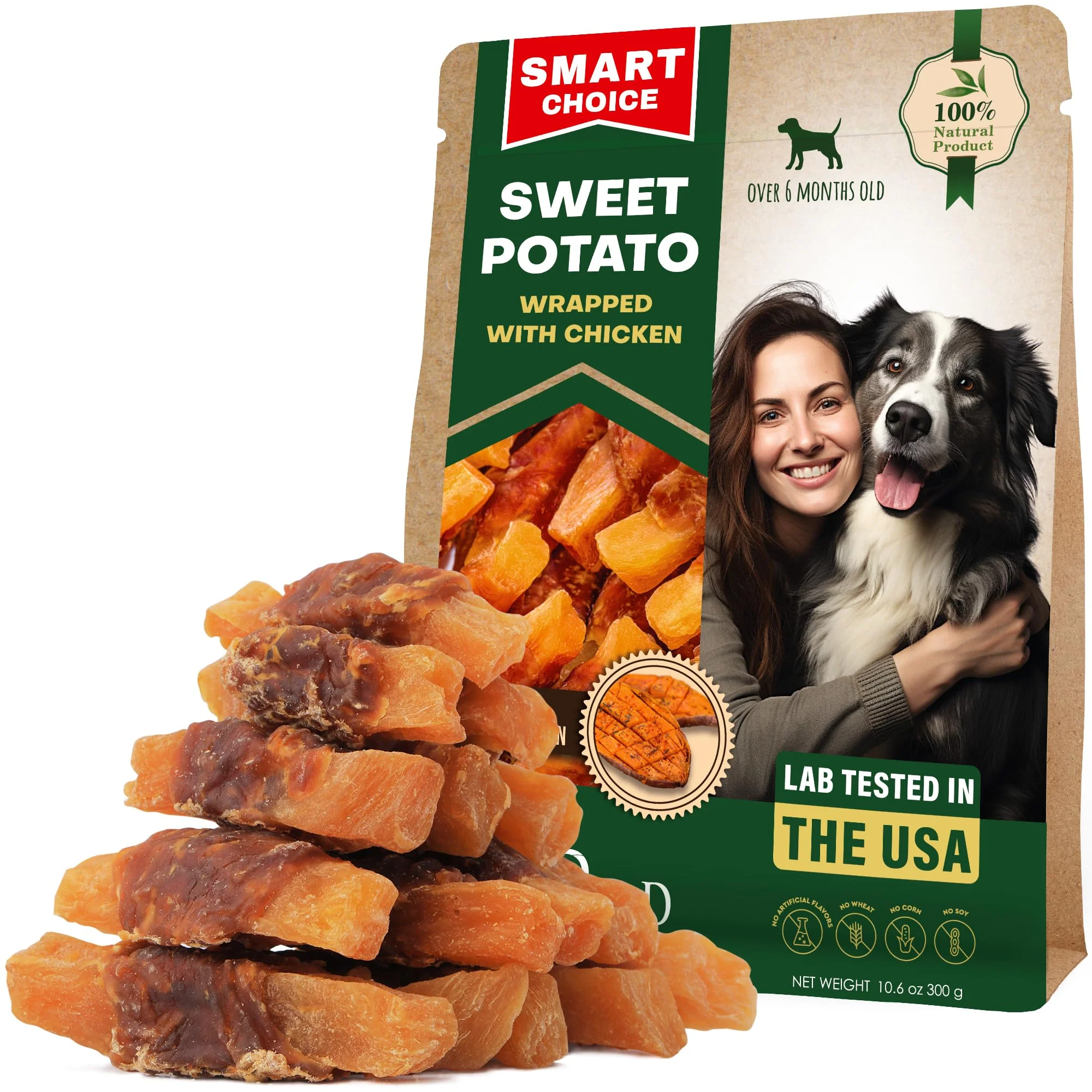 Trusted Beloved Pets Sweet Potato Chicken Jerky Wraps – 10.6 oz High-Protein Training Treats Efficient