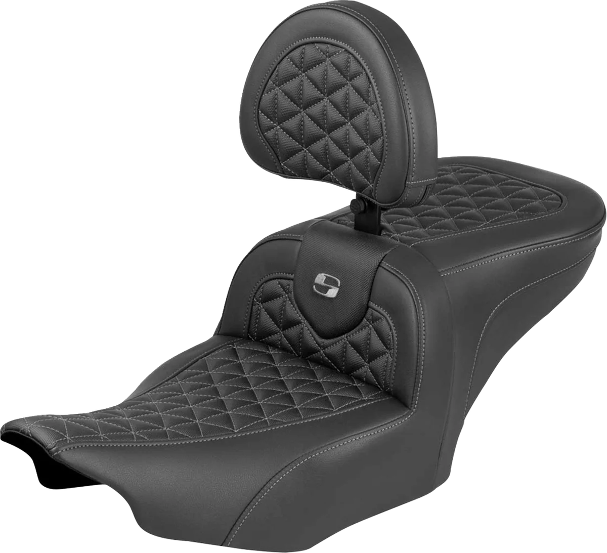 Casual SADDLEMEN Roadsofa™ Seat - with Backrest - Gray Stitch - FLH FLT '23-'25 823-07-210B2 Efficient