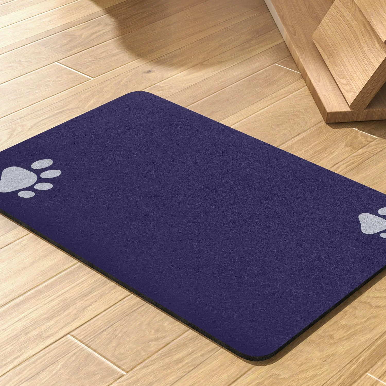 Versatile PADOOR Pet Feeding Mat - Absorbent Quick-Dry Non-Slip Navy 12x19 Innovative