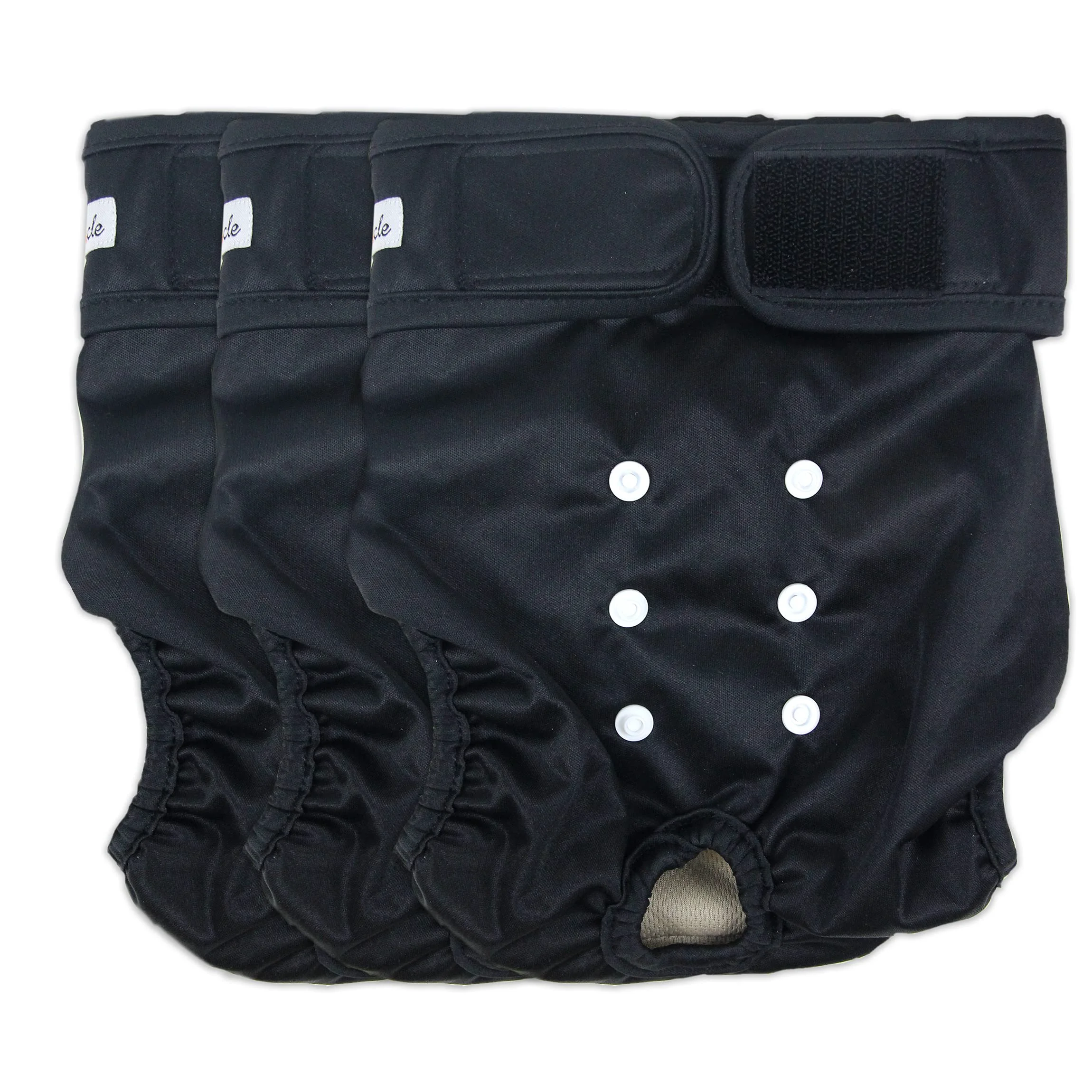 Innovative Grecle Washable Female Dog Diapers – Premium Reusable with Adjustable Snaps Black M Elegant