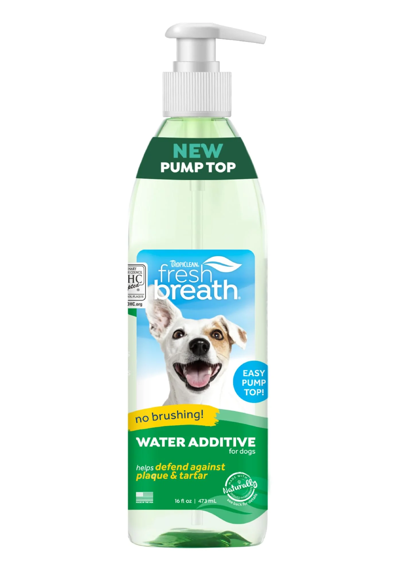 Environmentally Friendly TropiClean Fresh Breath Water Additive for Dogs – No-Brush Breath Teeth Cleaning 16 oz Pump High-Grade