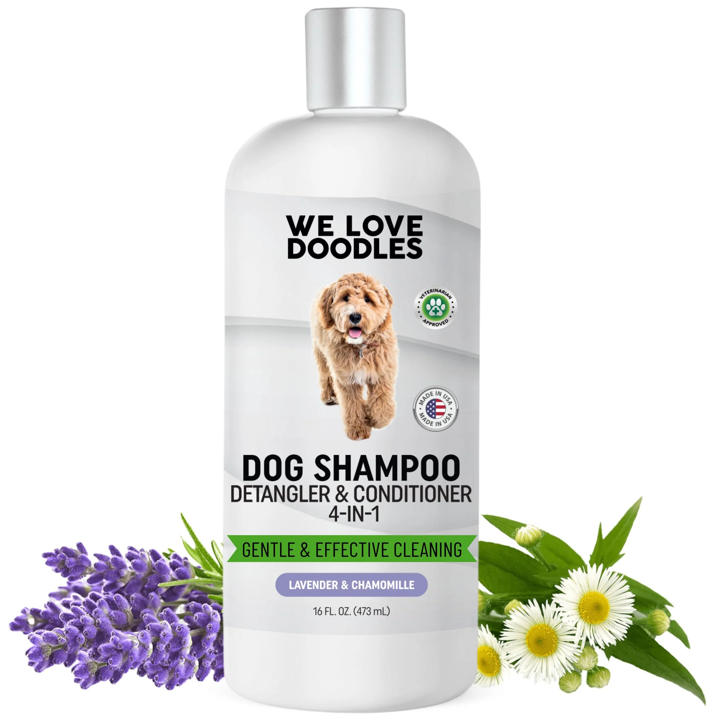 Comfortable We Love Doodles Dog Shampoo Conditioner Detangler – Lavender 16oz – Made in USA Exceptional