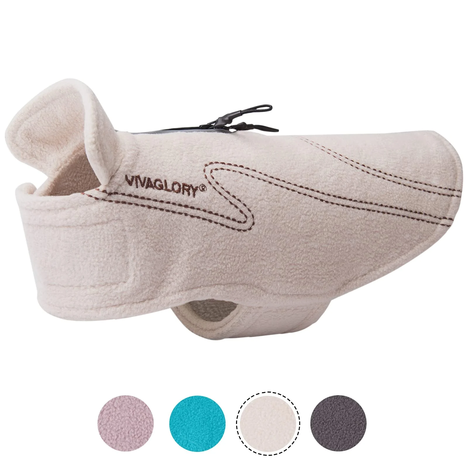 Responsible VIVAGLORY Dog Fleece Coat - Easy-On Warm Winter Jacket Beige XS Long-Lasting