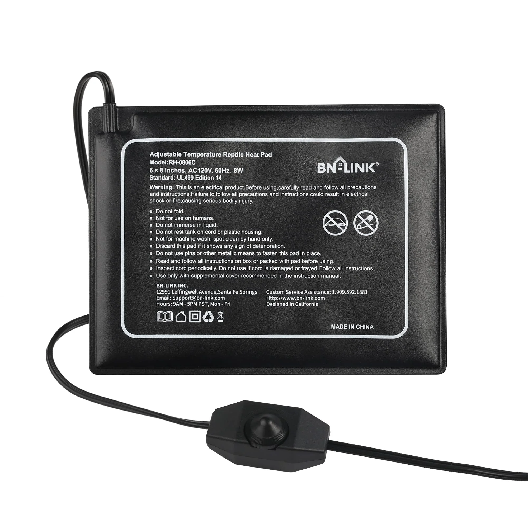 Consistent BN-LINK Reptile Heating Pad 6x8 in with Adjustable Knob – Under Tank Heater Trusted