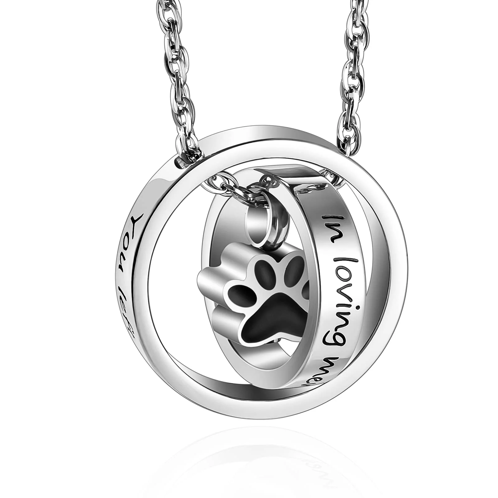 High-Grade XIUDA Paw Print Urn Necklace for Pet Ashes Stainless Steel Memorial Jewelry Refined
