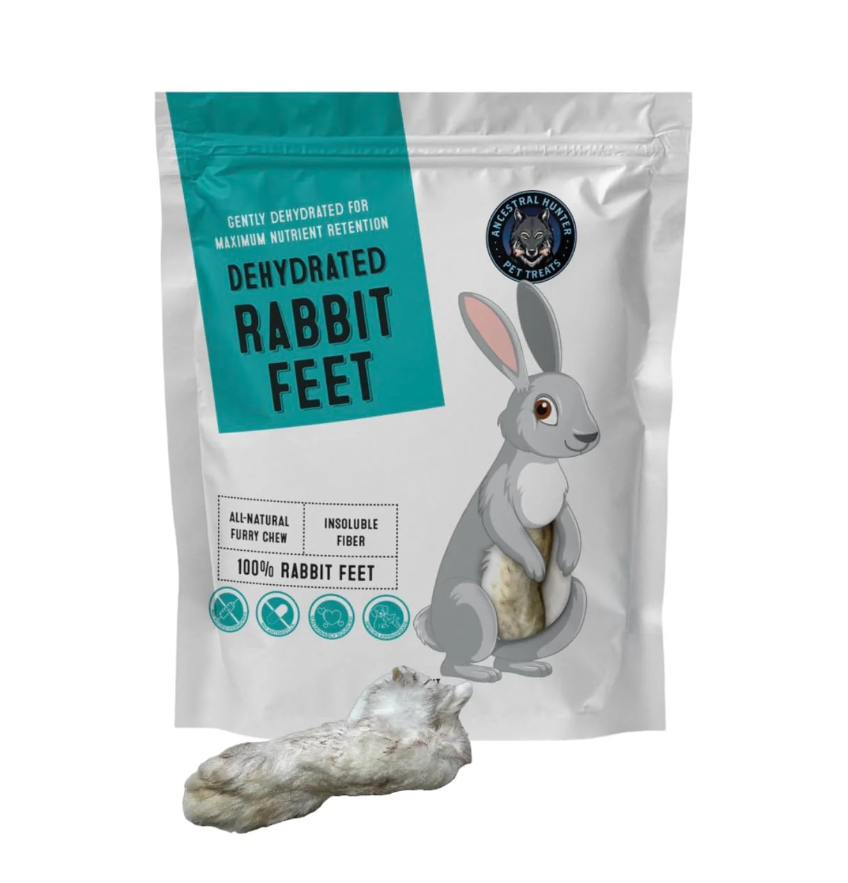 Comfortable Ancestral Hunter Dehydrated Rabbit Feet for Dogs Cats – Pack of 6 Single-Ingredient USA Sourced Eco-Friendly