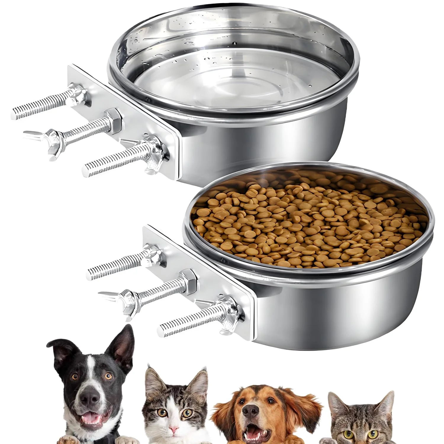 User-Friendly Ankeizzy 2-Pack Kennel Water Bowl – Hanging No-Spill Stainless Steel Consistent