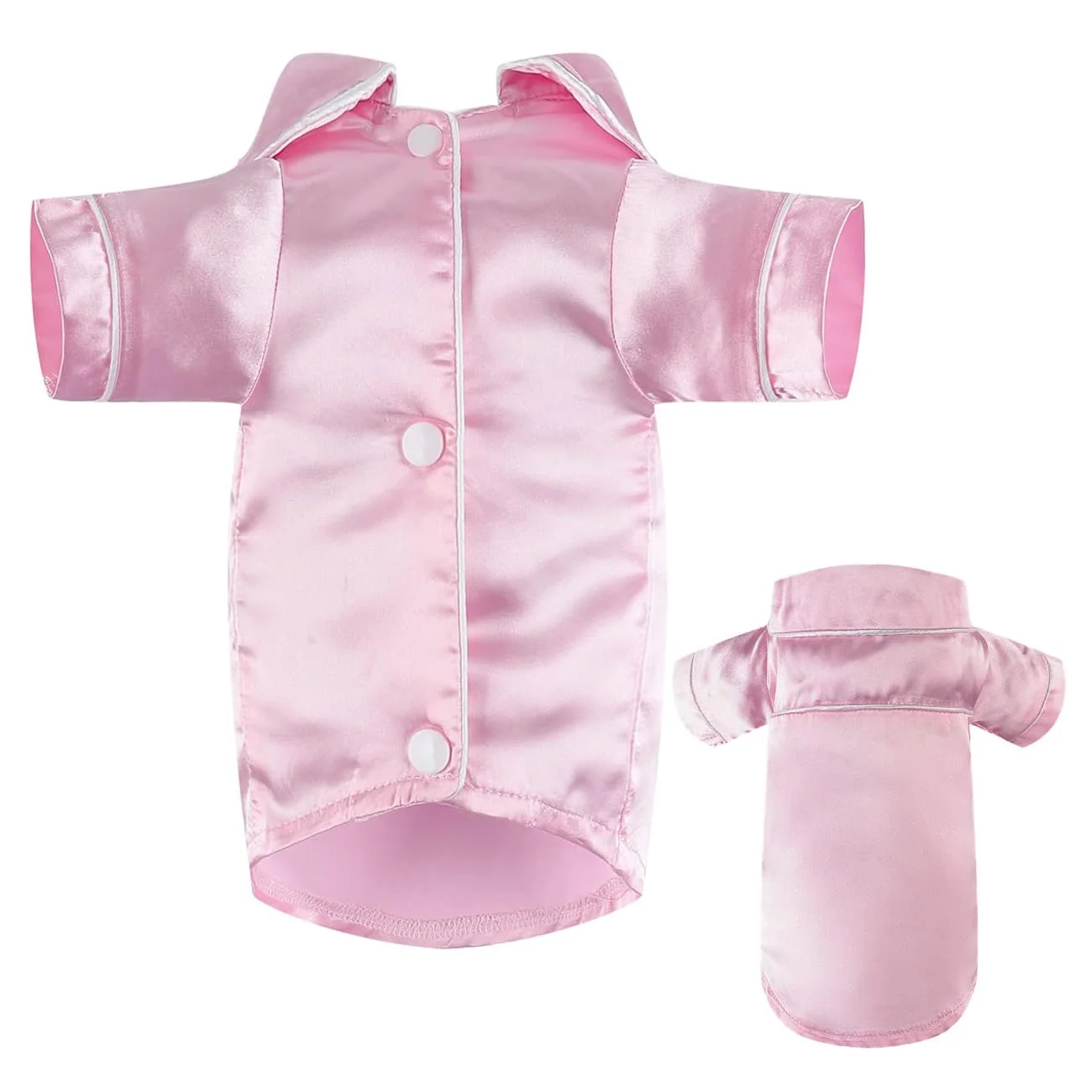 Clean MEEYI Dog Silk Pajamas for Small Dogs – Satin PJs with Lapel Pink XS Original Design