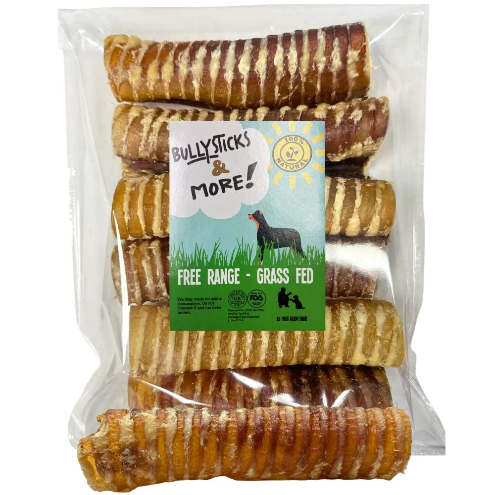 Consistent BULLYSTICKS MORE 6 Inch Beef Trachea 6 Pack Grass-Fed Long-Lasting Dog Chews High-Performance