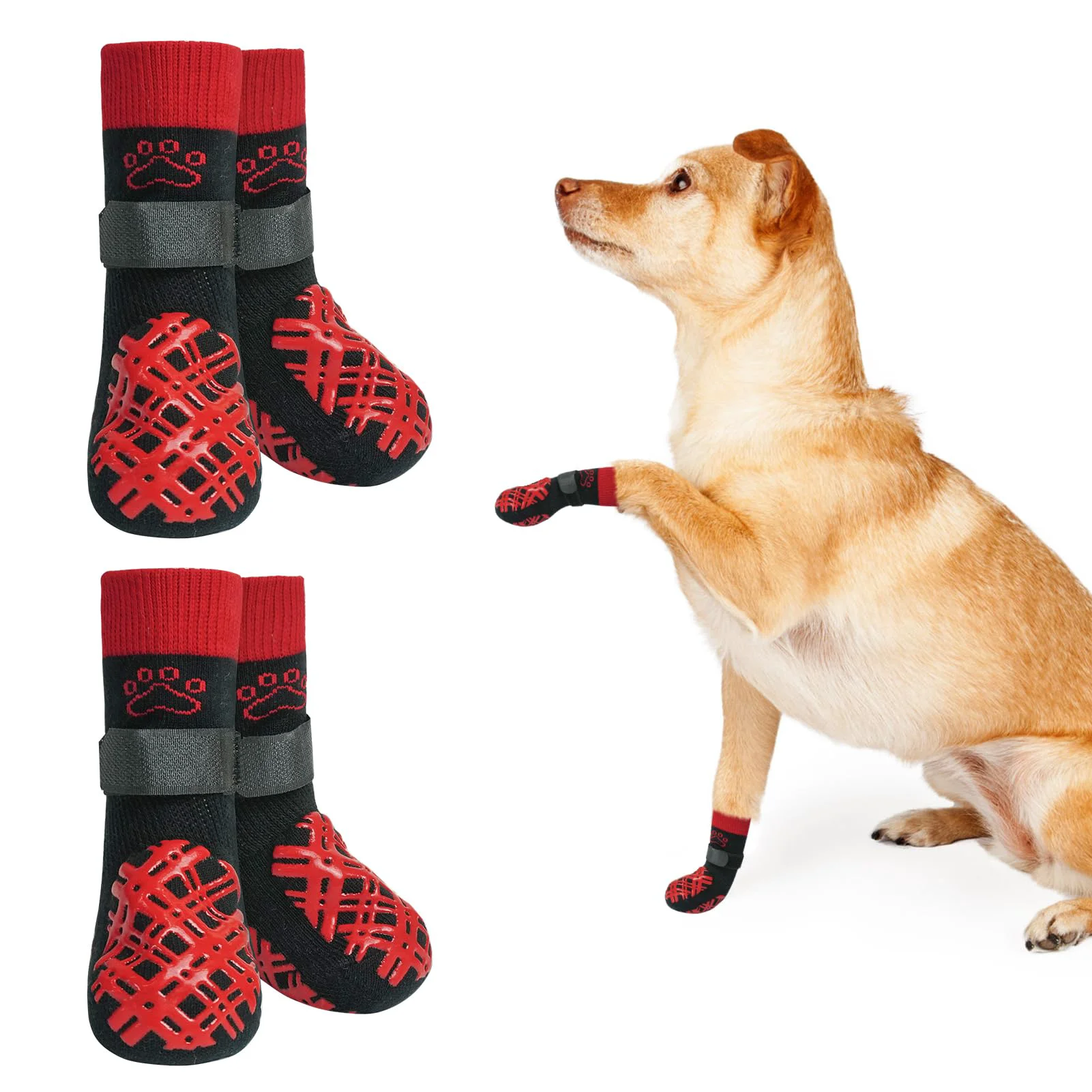 Exceptional BEAUTYZOO Dog Socks - Non-Slip Paw Protection for Floors Hot Pavement All Sizes Green