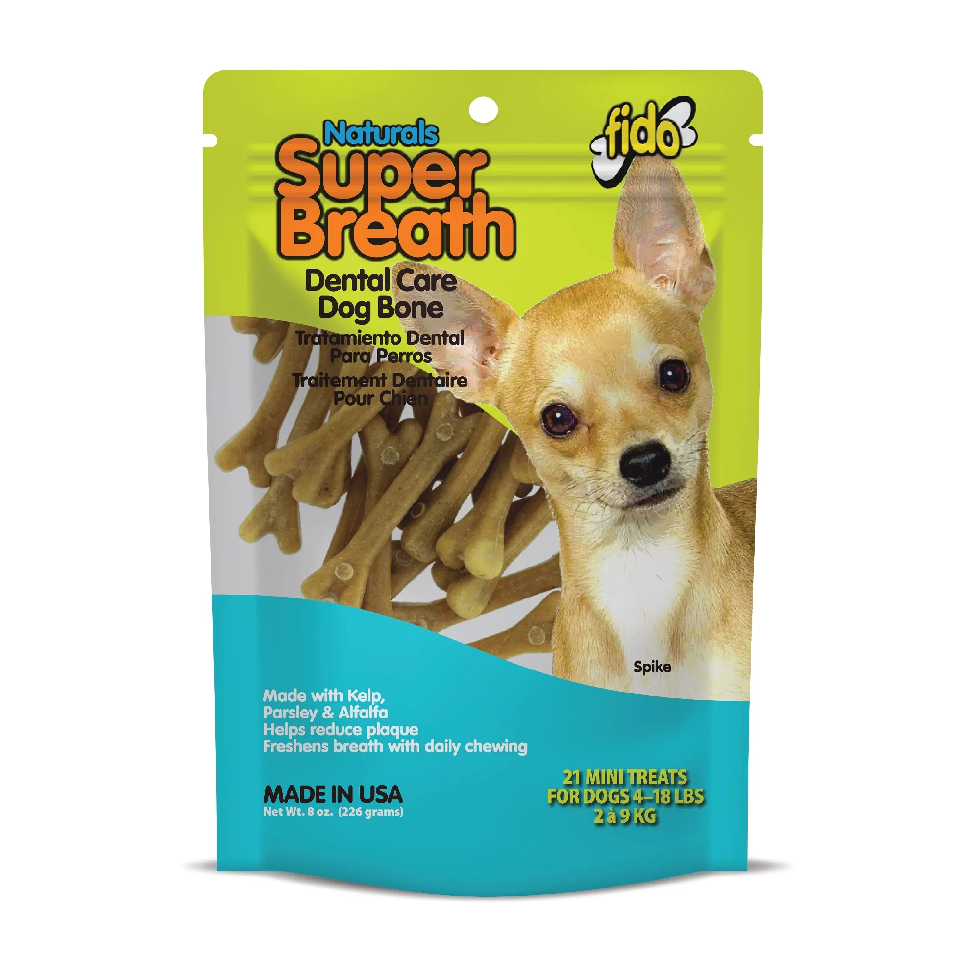 Top-Quality Fido Super Breath Dental Care Bones for Small Dogs – 21 Mini Chews Made in USA Clean