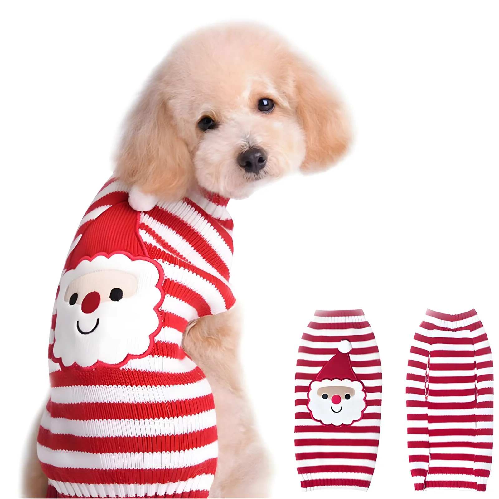 Practical NACOCO Santa Claus Sweater Large – Acrylic Christmas Pet Apparel for Dogs Cats Adjustable Easy to Clean Expertly Made