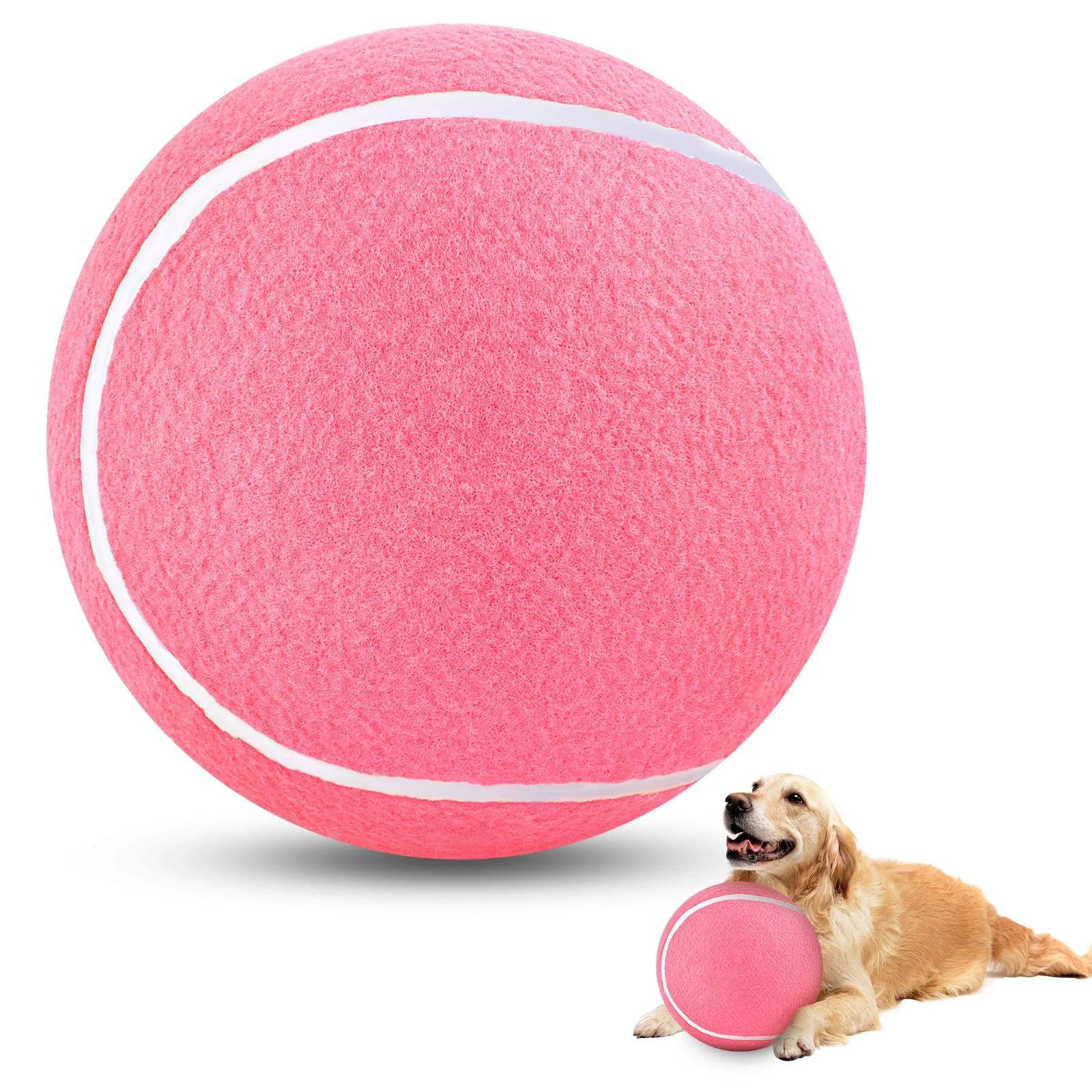 Excellent HETOO 9.5-inch Large Pink Dog Tennis Ball – Giant Outdoor Toy for All Dog Sizes Proven
