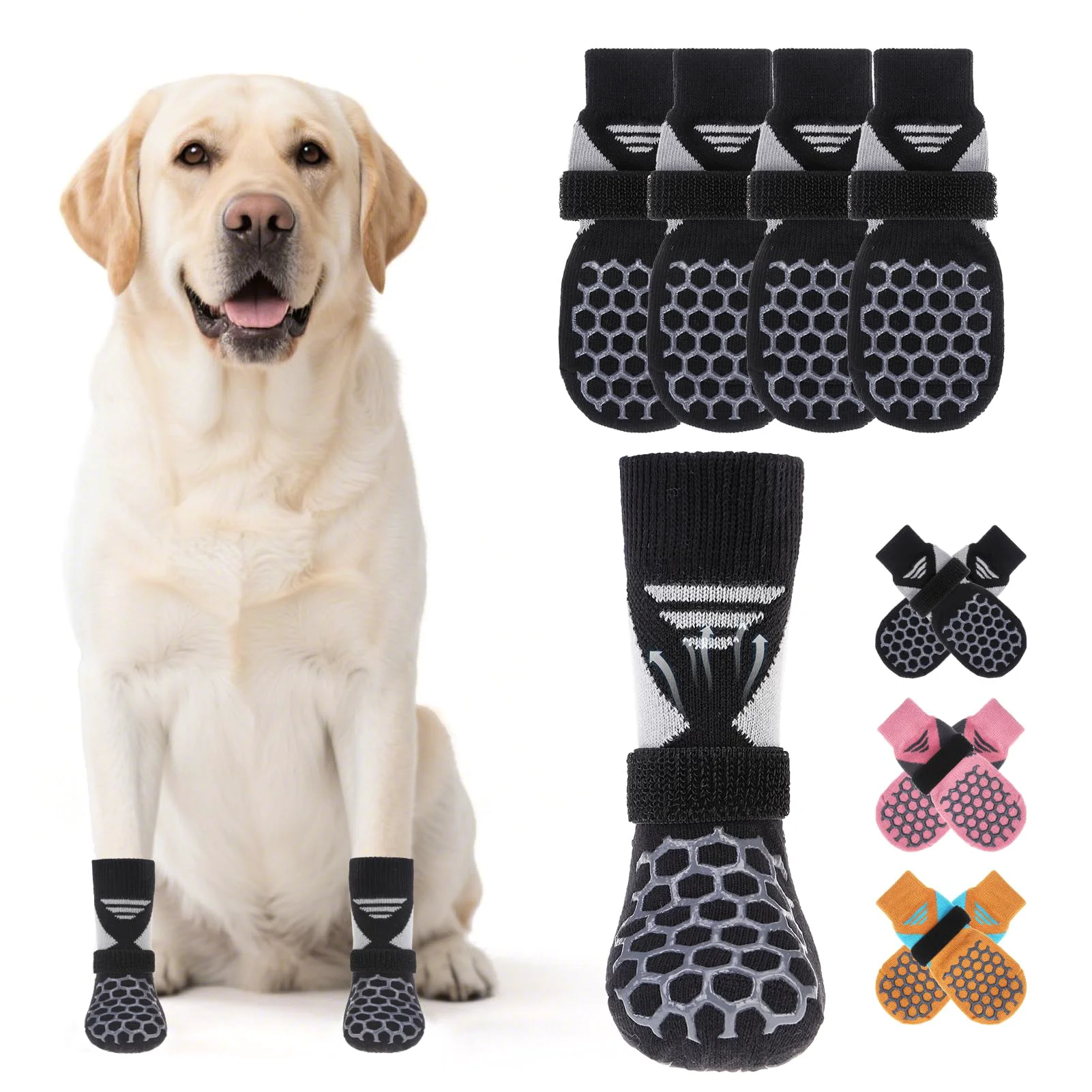 Fast KOOLTAIL Dog Socks Hot Cold Pavement Protection Non-Slip Paw Protectors Functional