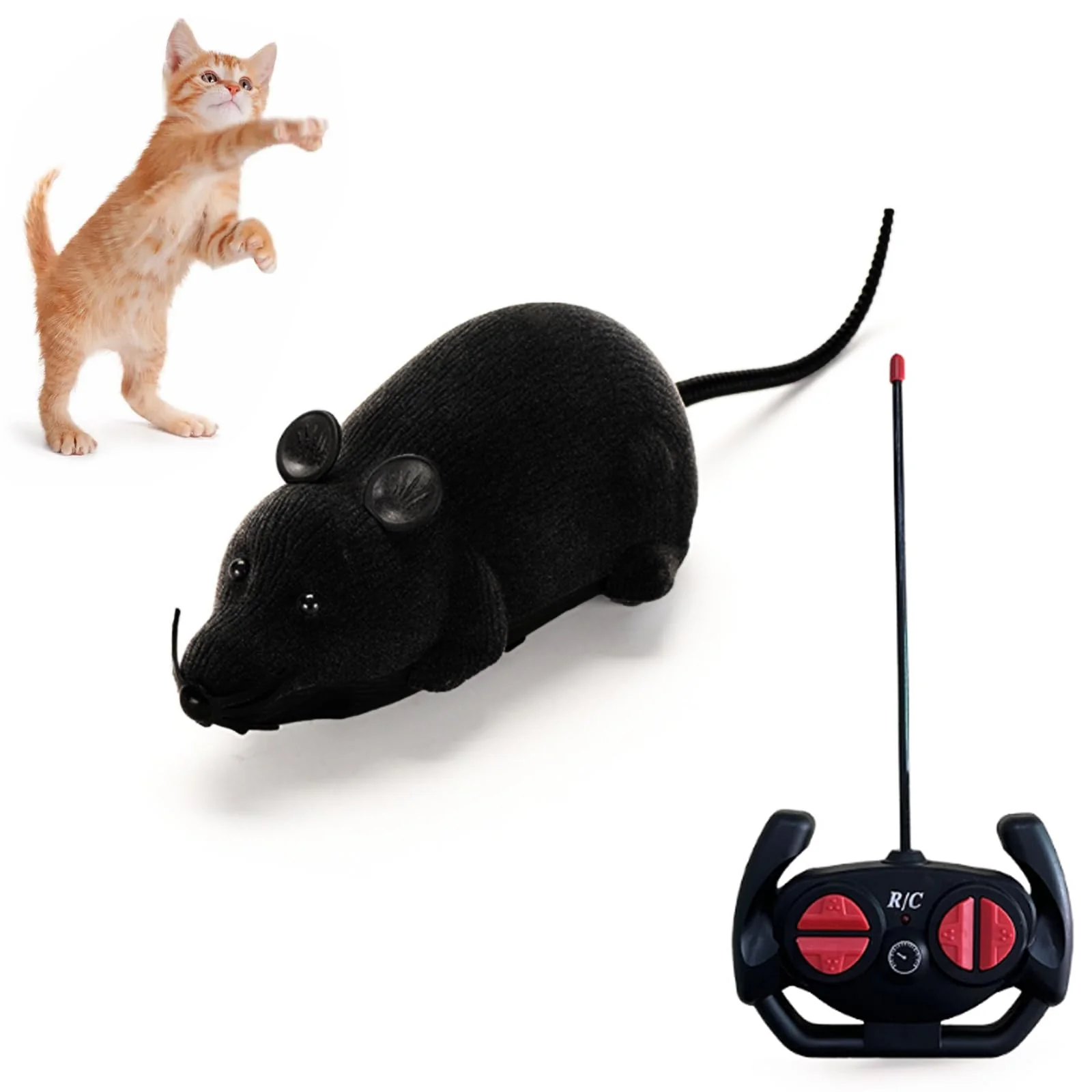 Traditional Pixibond Remote Control Rat Toy – istic Flocking RC Mouse for Cats and Dogs Selected