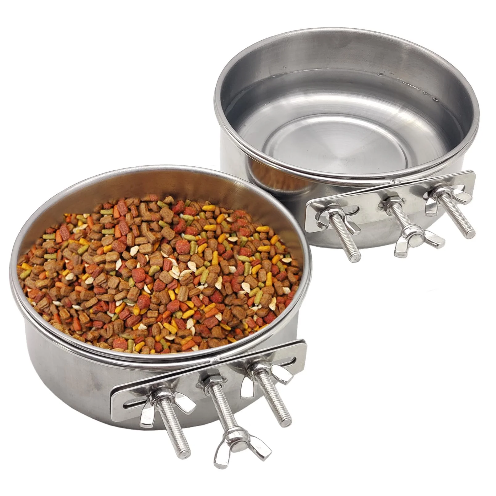 Next-Generation PINVNBY 2pcs Stainless Steel Bird Bowl – Durable Cage Feeding Cups for Parrot Birds Responsible