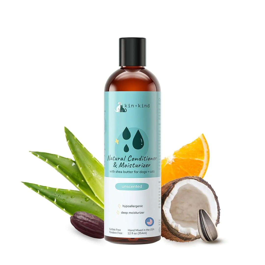 Environmentally Friendly kin kind Cat Dog Conditioner – Shea Butter Aloe Betaine for Soft Shiny Coats Outstanding