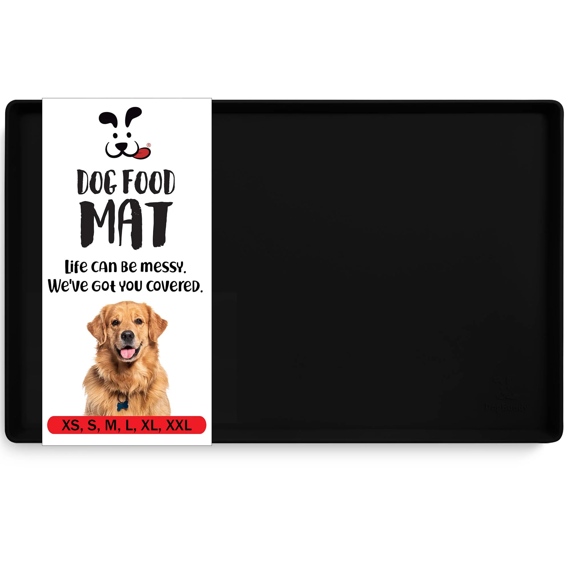 Efficient DogBuddy Dog Food Mat – Waterproof Silicone Non-Slip Bowl Mat for Small Dogs 19x12 Black Flexible