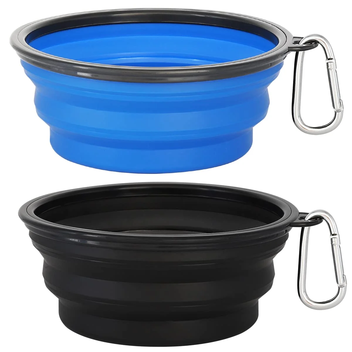 Trusted Kytely Large Collapsible Dog Bowls 2 Pack - 34oz Travel Water Food Bowls Black Blue Innovative