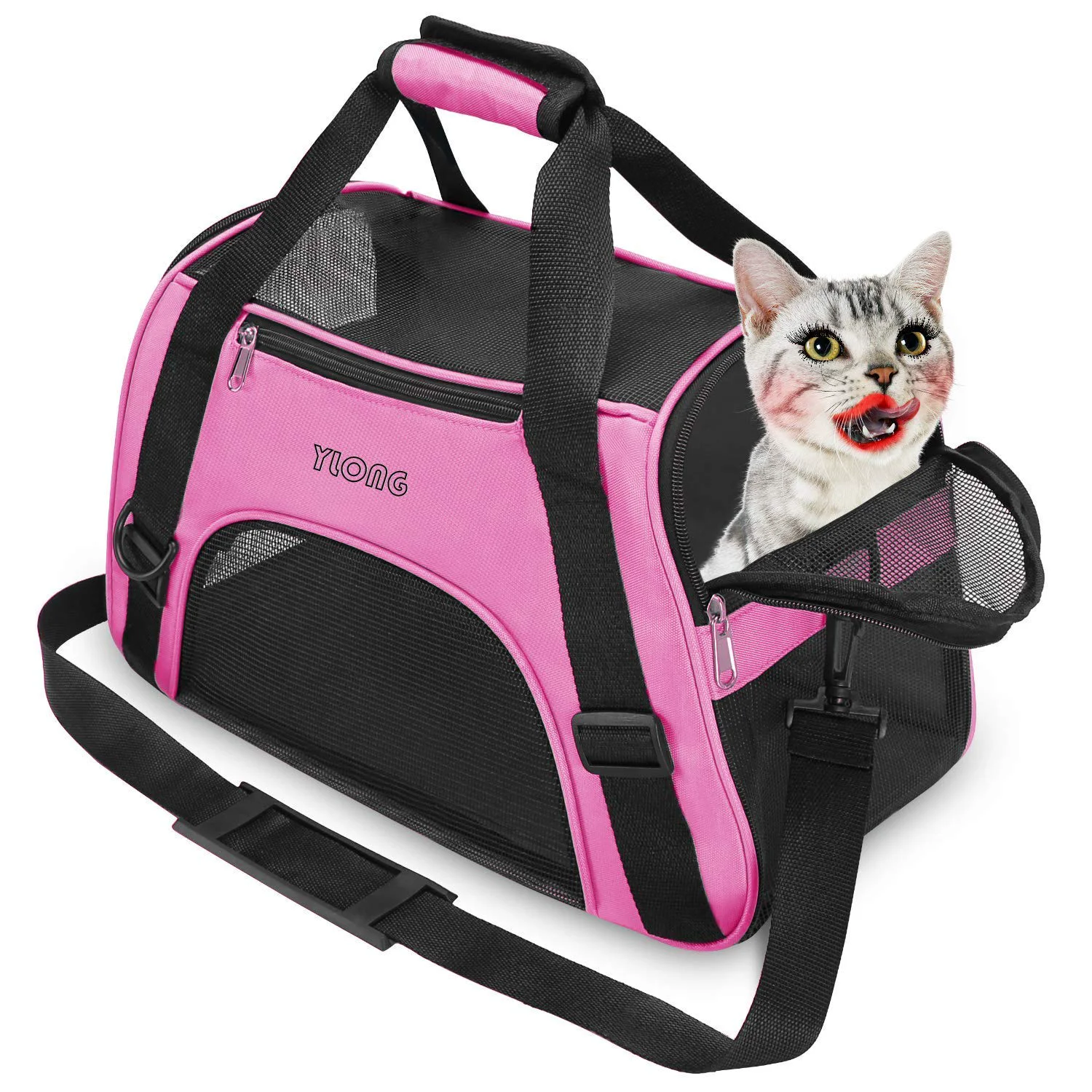 Exclusive YLONG Cat Carrier — Airline Soft-Sided Pet Carrier for Cats Dogs Puppies Foldable Travel Bag Quality