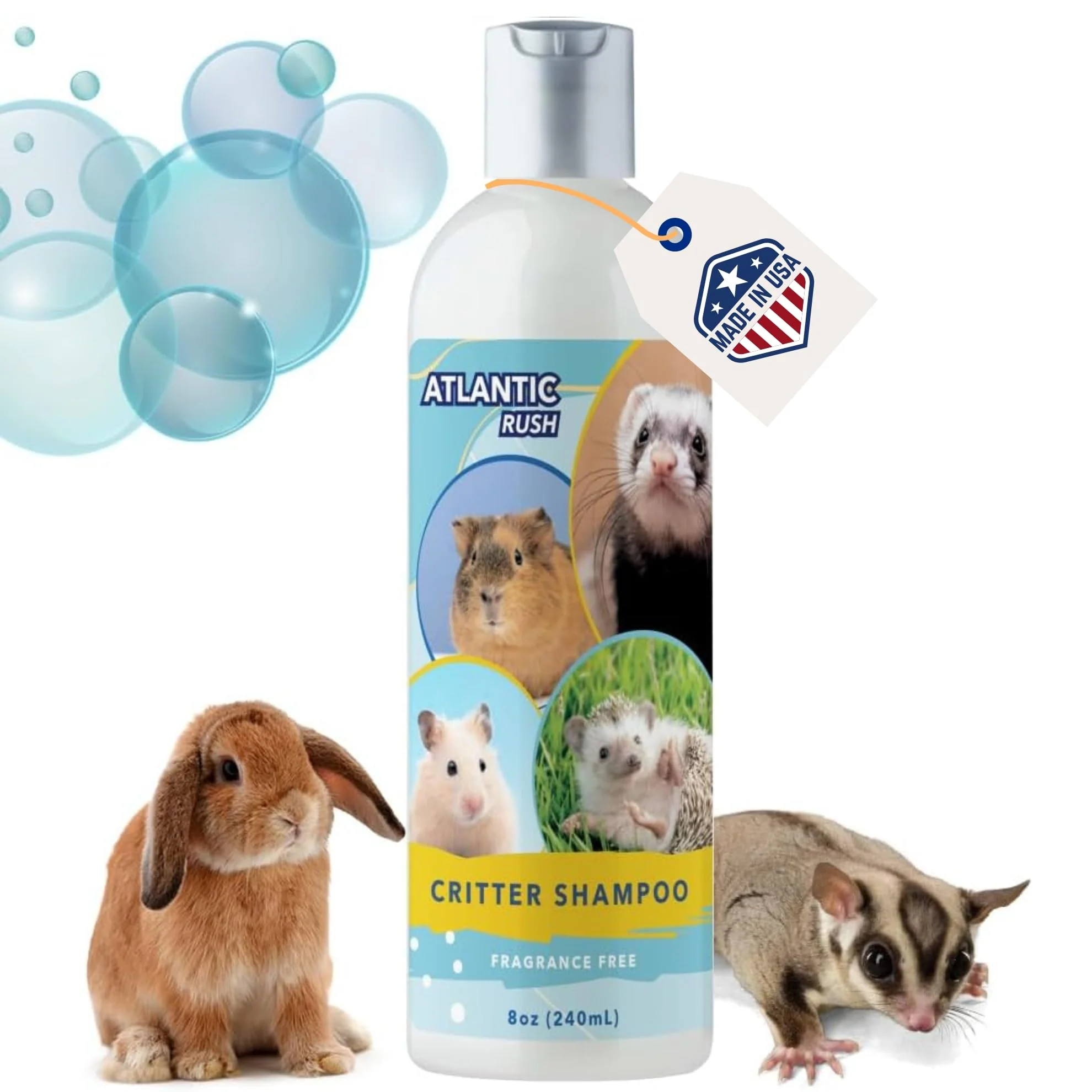 High-End Atlantic Rush Critter Shampoo for Small Pets – Fragrance- Detergent- 8 oz Exceptional