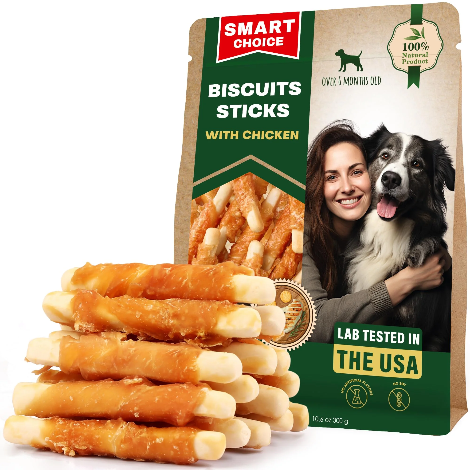 Consistent Beloved Pets Dog Treats Biscuits Sticks Chicken Wrapped 10.6 oz — Rawhide- Grain- Long-Lasting Chews for Training Healthy Teeth Carefully Designed