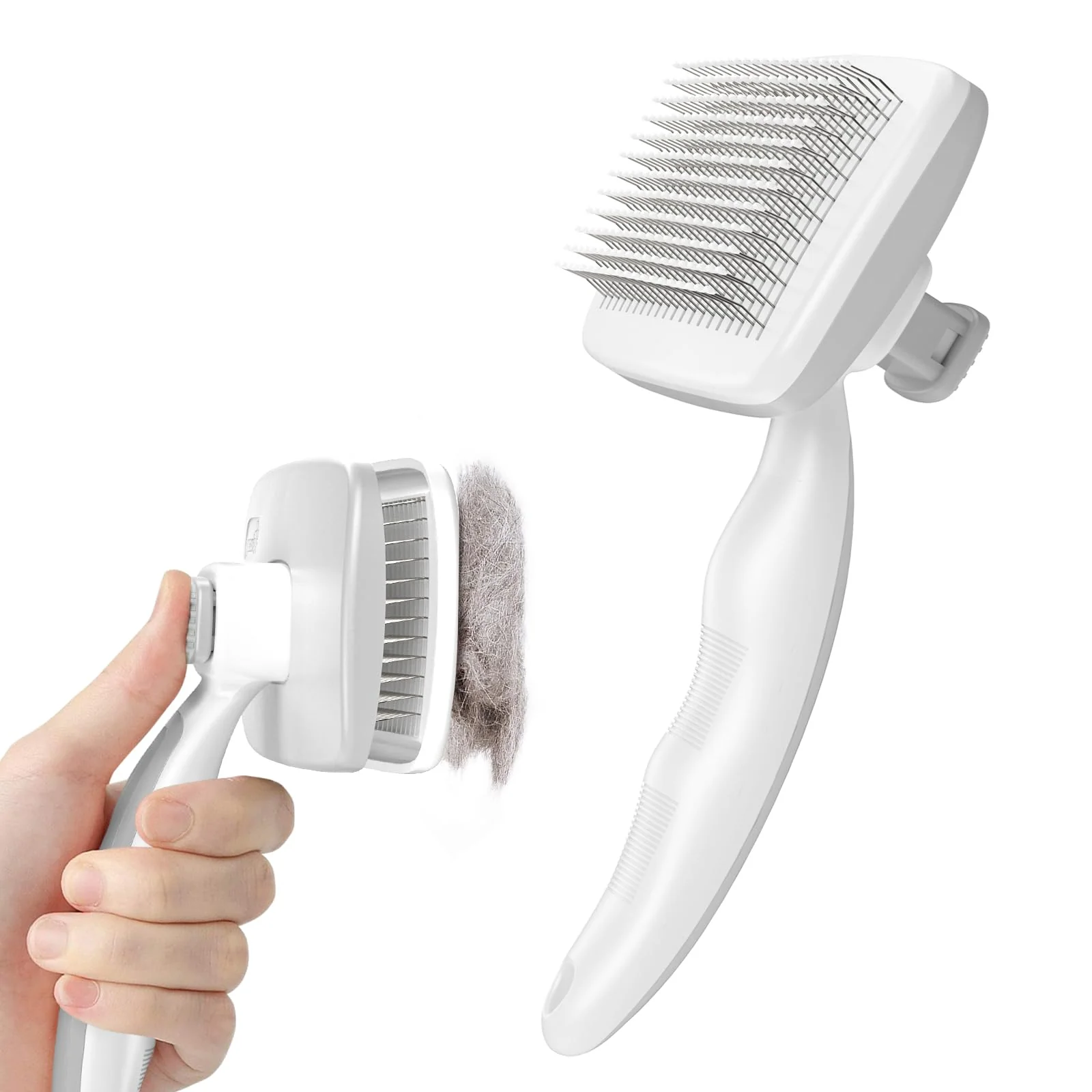 Carefully Designed Pecute Self-Cleaning Slicker Brush – Lightweight 89g for Dogs Cats All Coat Types Crafted