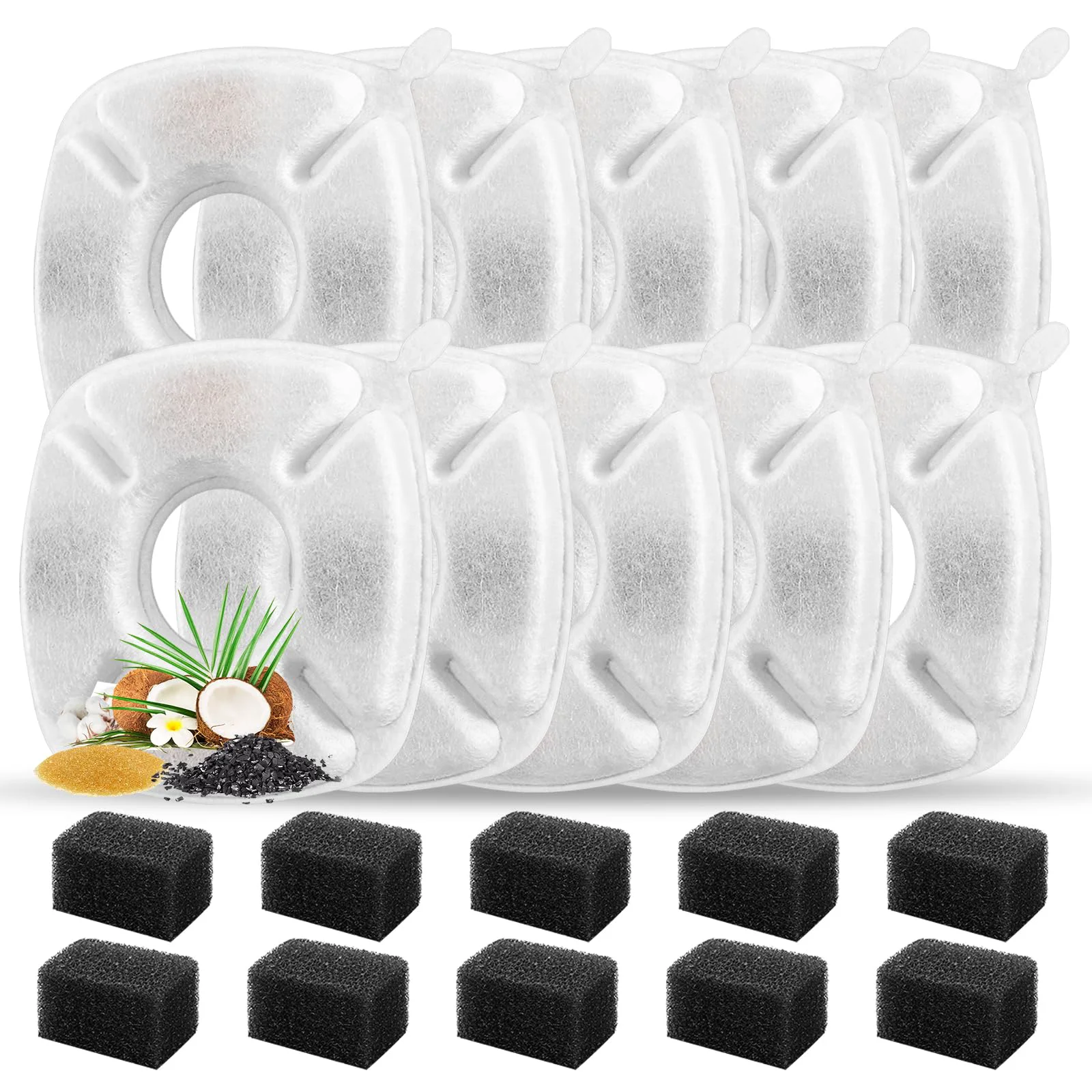 Solid Porens Cat Fountain Filters – 20 Pcs 95oz 2.8L Triple Filtration Elite