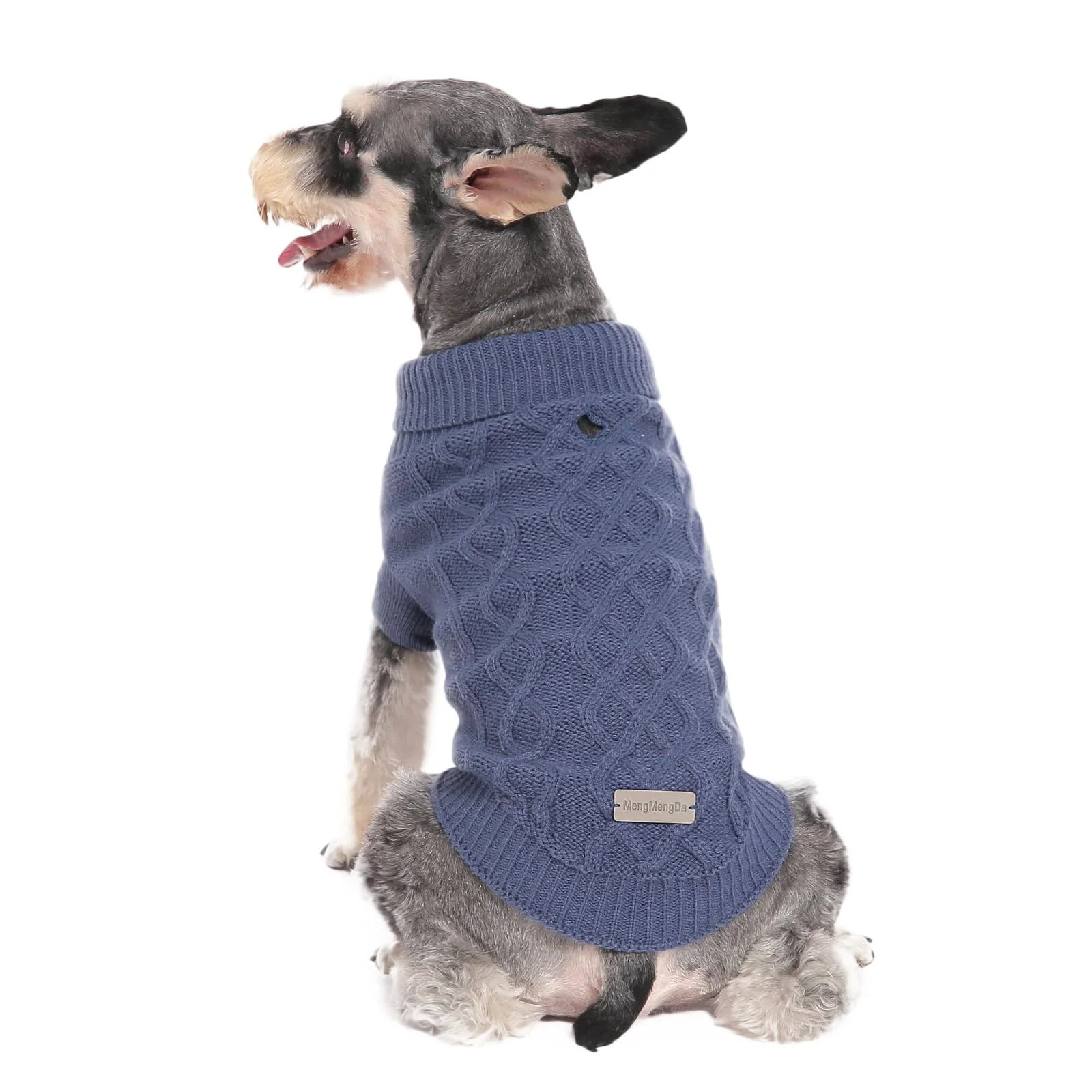 Enhanced MengMengDa Dog Warm Winter Sweater — Soft Acrylic Knitwear for Medium Dogs XL Dark Blue Convenient