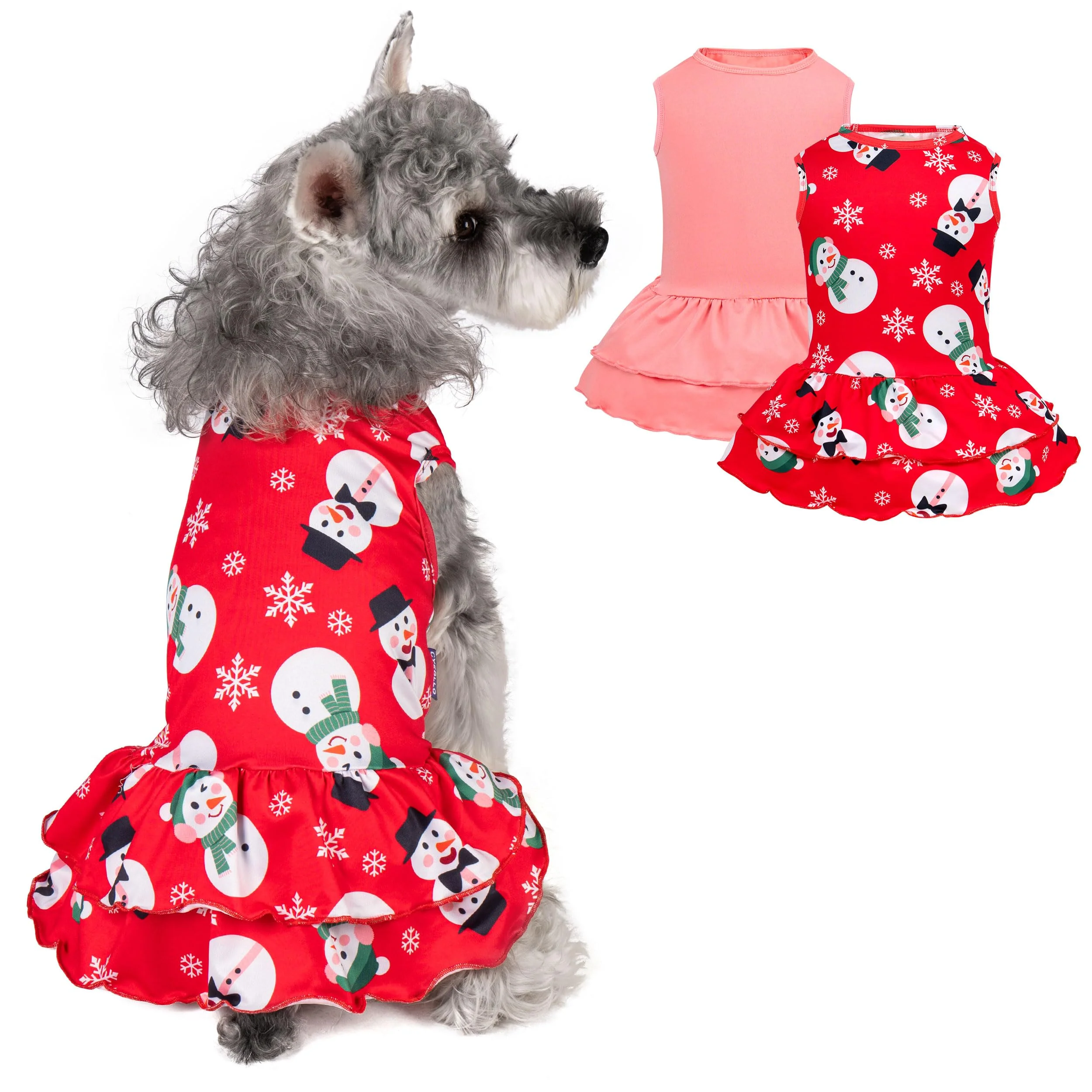 Classic cyeollo 2 Pack Dog Christmas Dress for Small Dogs – Soft Breathable Holiday Puppy Clothes Snowman High-Performance