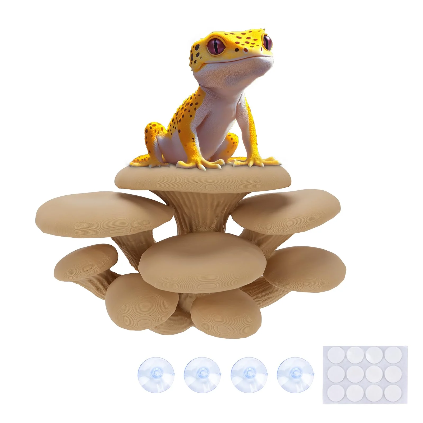 Sustainable Westant Mushroom Decor for Reptile Fish Tanks – Pet-Safe Terrarium Decor Almond Cluster Cap Exclusive