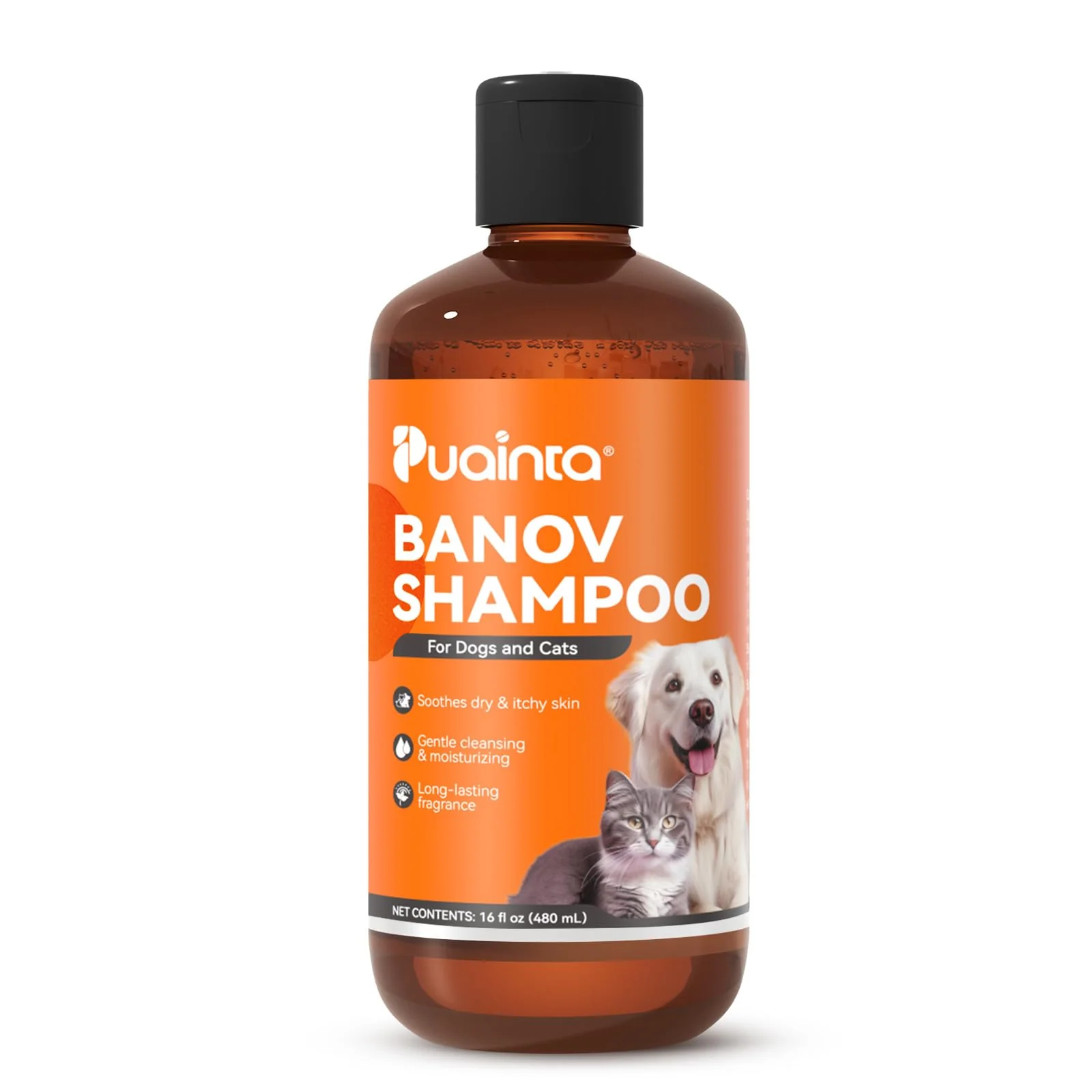 High-Grade PUAINTA Dog Cat Shampoo for Itchy Skin Relief — Hypoallergenic Daily Use 8oz Optimized