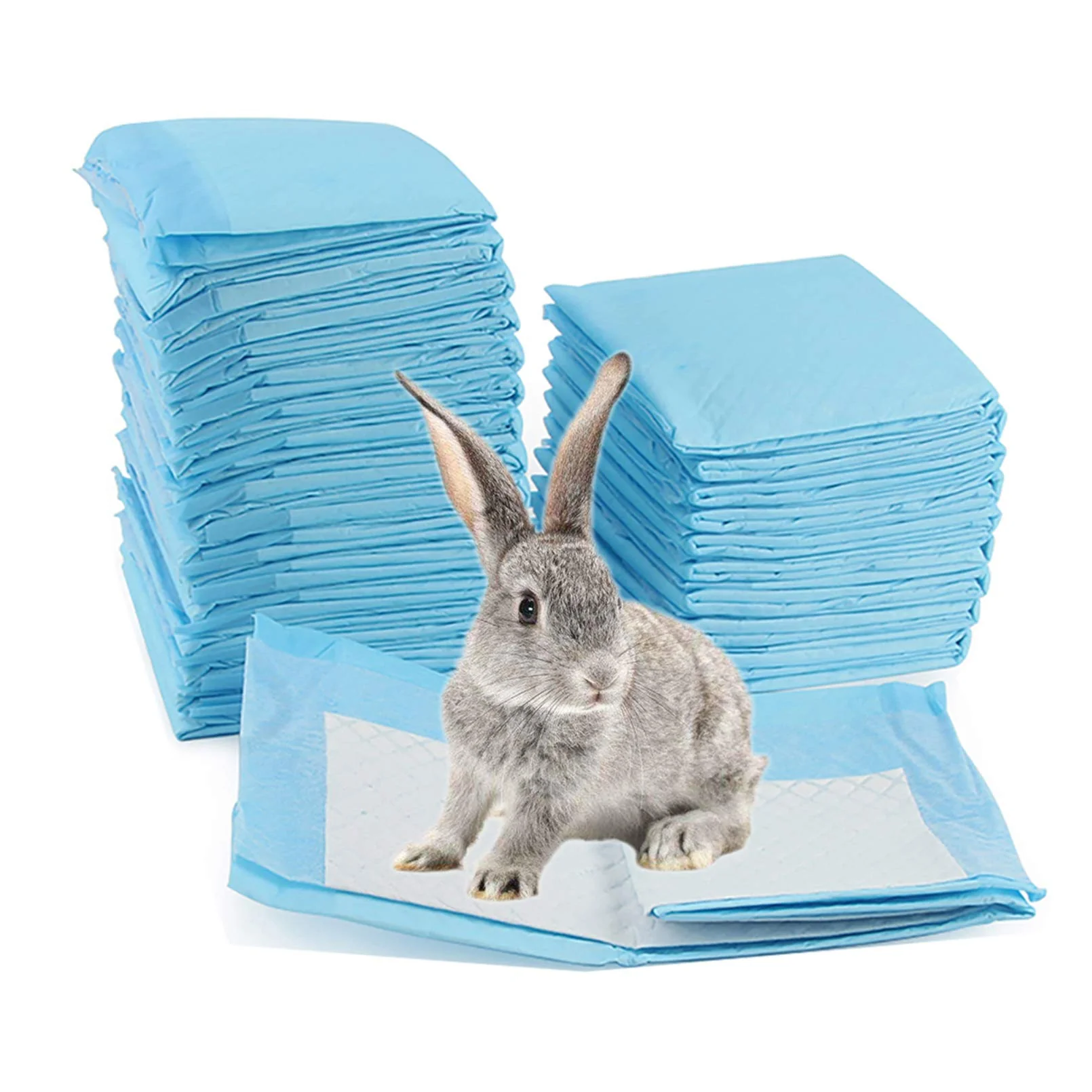 Trendy PINVNBY 50-Piece Rabbit Pee Pads 22x17 – Ultra Absorbent Quick-Dry Small Animal Pads Lightweight