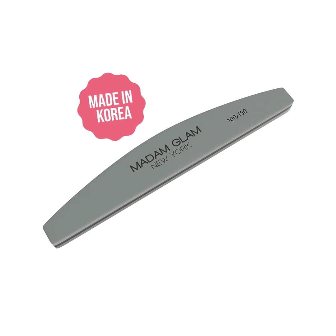 Unique Half Moon Shape 100 150 Grit Nail Buffer Long-Lasting