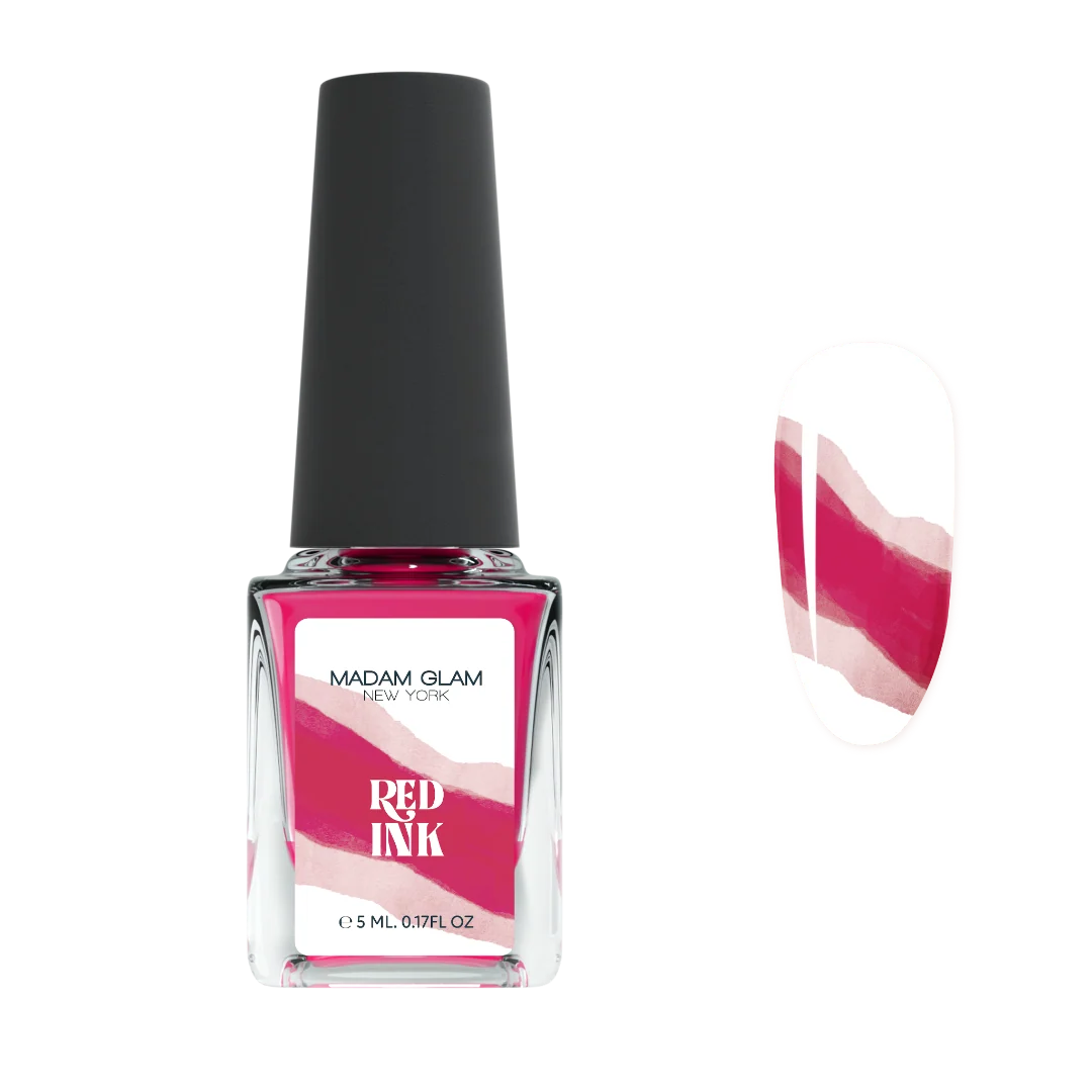 Solid Red Nail Art Ink Original Design