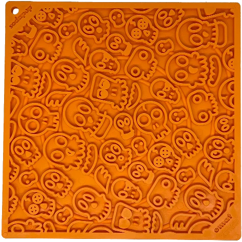 Sustainable Zombie eMat - Enrichment Lick Mat for Dogs and Cats Halloween Skull Design SodaPup High-Quality