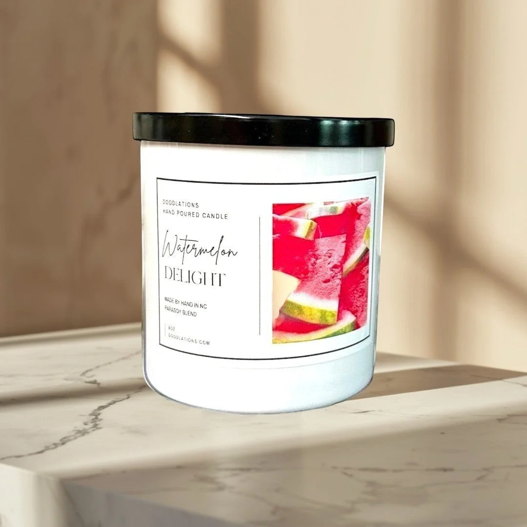 Traditional Doodlations Boutique Candle Watermelon Delight Convenient