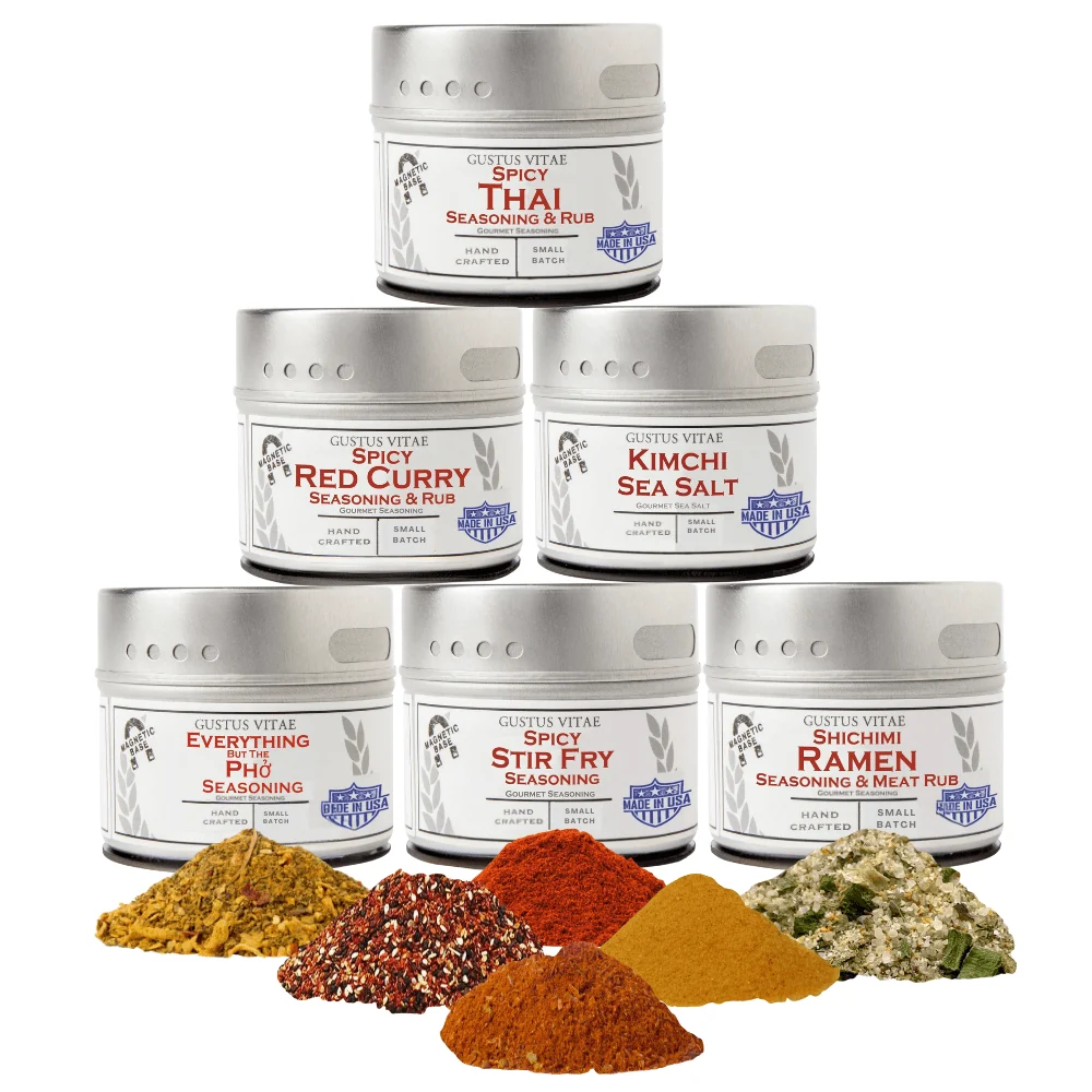 High-End Asian Seasonings Gift Set - Tastes of Asia - Artisanal Spice Blends Six Pack Classic