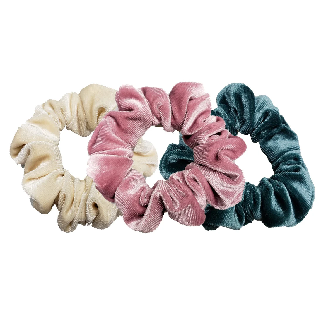 Breathable Luxe Velvet Scrunchie 3-Pack Cotton Candy Practical